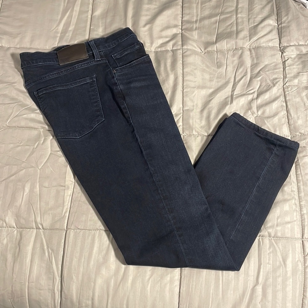 Mens Paige Denim Dark Wash Jeans Federal Fit Size 35W Slim Straight Super Soft!
